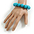 Turquoise Painted Round Bead Wood Flex Bracelet - M/L - view 5