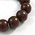 Brown Painted Round Bead Wood Flex Bracelet - M/L - view 4