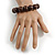 Brown Painted Round Bead Wood Flex Bracelet - M/L - view 3