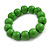 Green Painted Round Bead Wood Flex Bracelet - M/L - view 2