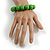 Green Painted Round Bead Wood Flex Bracelet - M/L - view 3