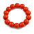 Orange Painted Round Bead Wood Flex Bracelet - M/L - view 4