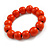 Orange Painted Round Bead Wood Flex Bracelet - M/L - view 2