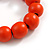 Orange Painted Round Bead Wood Flex Bracelet - M/L - view 5