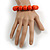 Orange Painted Round Bead Wood Flex Bracelet - M/L - view 3