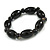 Black Oval/ Round Ceramic Beaded Flex Bracelet - Size M - view 4