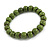 10mm Military Green Ceramic Beaded Flex Bracelet - Size M - view 2