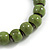 10mm Military Green Ceramic Beaded Flex Bracelet - Size M - view 4