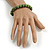 10mm Military Green Ceramic Beaded Flex Bracelet - Size M - view 3
