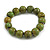 15mm Military Green Round Ceramic Bead Flex Bracelet - Size M - view 4