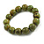 15mm Military Green Round Ceramic Bead Flex Bracelet - Size M - view 2