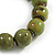 15mm Military Green Round Ceramic Bead Flex Bracelet - Size M - view 5