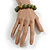 15mm Military Green Round Ceramic Bead Flex Bracelet - Size M - view 3
