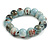 15mm Light Blue Round Ceramic Bead Flex Bracelet - Size M - view 4
