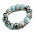 15mm Light Blue Round Ceramic Bead Flex Bracelet - Size M - view 2