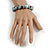 15mm Light Blue Round Ceramic Bead Flex Bracelet - Size M - view 3