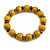 10mm Vintage Inspired Dusty Yellow Ceramic Bead Flex Bracelet - Size - S/M - view 2