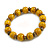 10mm Vintage Inspired Dusty Yellow Ceramic Bead Flex Bracelet - Size - S/M - view 4