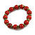 10mm Vintage Inspired Red Ceramic Bead Flex Bracelet - Size - S/M - view 2