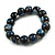 15mm Blue/White Round Ceramic Bead Flex Bracelet - Size S/M - view 2