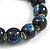 15mm Blue/White Round Ceramic Bead Flex Bracelet - Size S/M - view 5