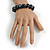 15mm Blue/White Round Ceramic Bead Flex Bracelet - Size S/M - view 3