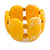 Wide Chunky Resin/ Wood Bead Flex Bracelet in Yellow/ White - M/ L - view 4