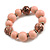 Wood Bead with Animal Print Flex Bracelet in Pastel Pink/ Size M - view 6