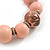 Wood Bead with Animal Print Flex Bracelet in Pastel Pink/ Size M - view 4