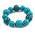 Wood Bead with Animal Print Flex Bracelet in Turquoise Blue Colour/ Size M - view 2