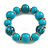 Wood Bead with Animal Print Flex Bracelet in Turquoise Blue Colour/ Size M - view 4