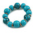 Wood Bead with Animal Print Flex Bracelet in Turquoise Blue Colour/ Size M - view 5