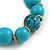 Wood Bead with Animal Print Flex Bracelet in Turquoise Blue Colour/ Size M - view 6