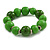 Wood Bead with Animal Print Flex Bracelet in Green/ Size M - view 5