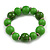 Wood Bead with Animal Print Flex Bracelet in Green/ Size M - view 2