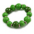 Wood Bead with Animal Print Flex Bracelet in Green/ Size M - view 6