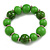 Wood Bead with Animal Print Flex Bracelet in Green/ Size M - view 7