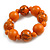 Chunky Wood Bead with Animal Print Flex Bracelet in Orange/ Size M - view 2