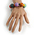 Chunky Wood Bead with Animal Print Flex Bracelet in Multicoloured/ Size M - view 3