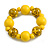 Chunky Wood Bead with Animal Print Flex Bracelet in Yellow/ Size M - view 4