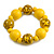 Chunky Wood Bead with Animal Print Flex Bracelet in Yellow/ Size M - view 2
