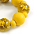 Chunky Wood Bead with Animal Print Flex Bracelet in Yellow/ Size M - view 6