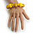Chunky Wood Bead with Animal Print Flex Bracelet in Yellow/ Size M - view 3