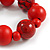 Chunky Wood Bead with Animal Print Flex Bracelet in Red/ Size M - view 6