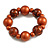 Chunky Wood Bead with Animal Print Flex Bracelet in Copper Colour/ Size M - view 2