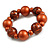 Chunky Wood Bead with Animal Print Flex Bracelet in Copper Colour/ Size M - view 4