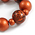 Chunky Wood Bead with Animal Print Flex Bracelet in Copper Colour/ Size M - view 5