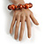 Chunky Wood Bead with Animal Print Flex Bracelet in Copper Colour/ Size M - view 3