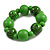Chunky Wood Bead with Animal Print Flex Bracelet in Green/ Size M - view 4