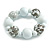 Chunky Wood Bead with Animal Print Flex Bracelet in White/ Size M - view 2